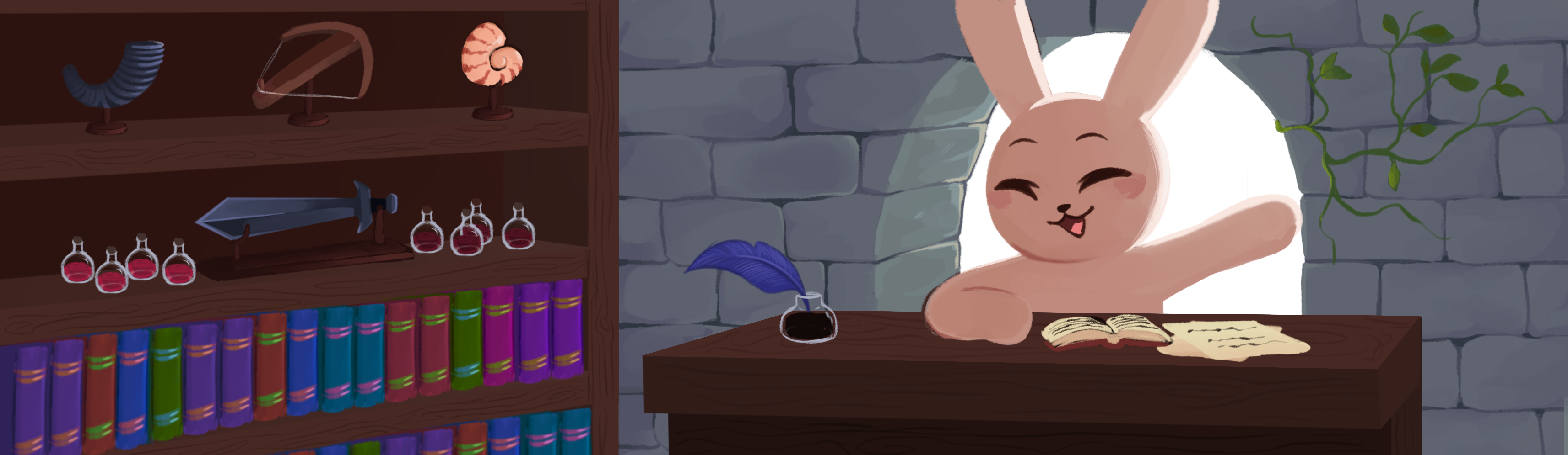 BlockPreis Bunny am Schreibtisch